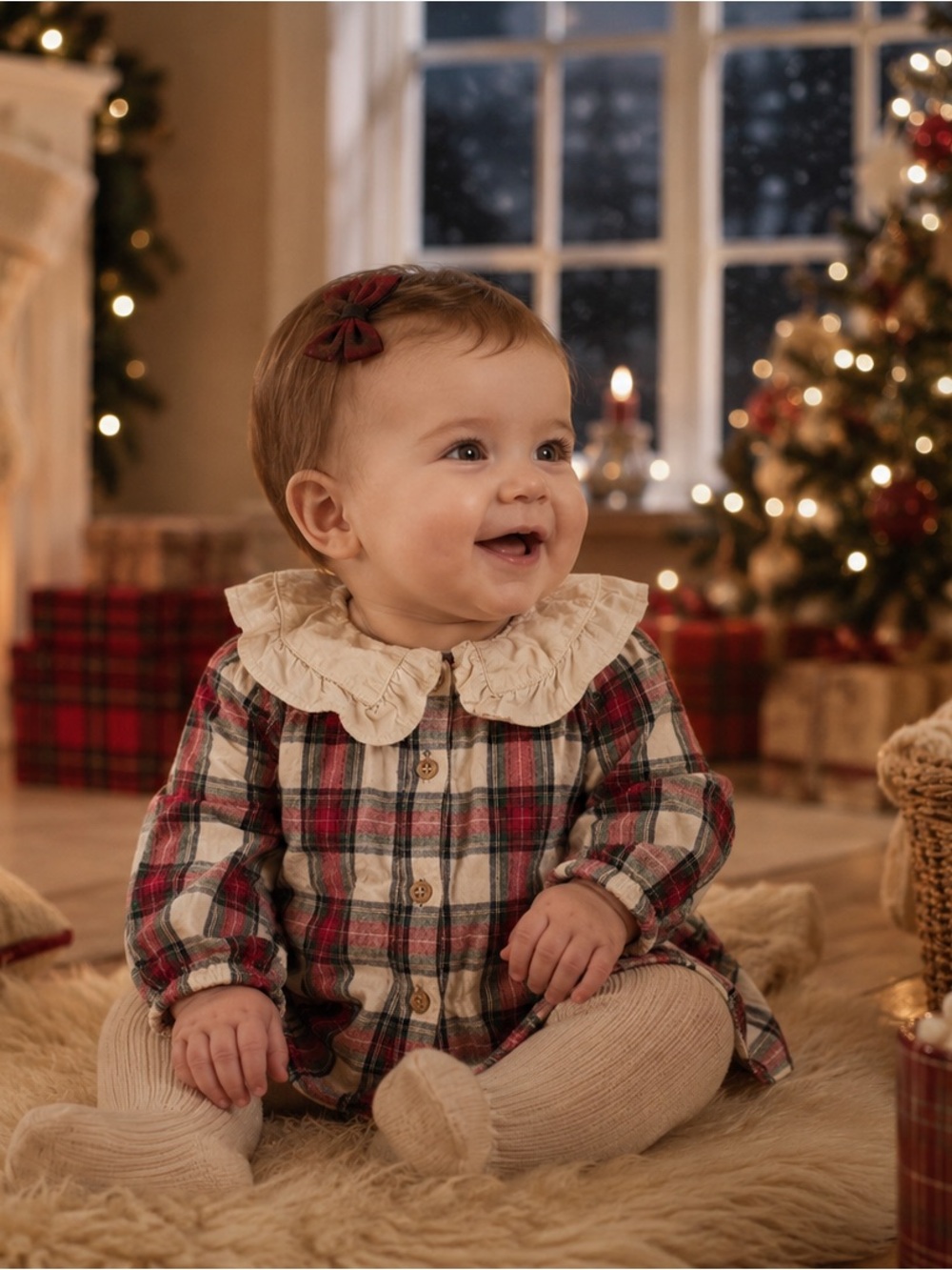 H&M Red, Green, White Plaid Baby Shirt